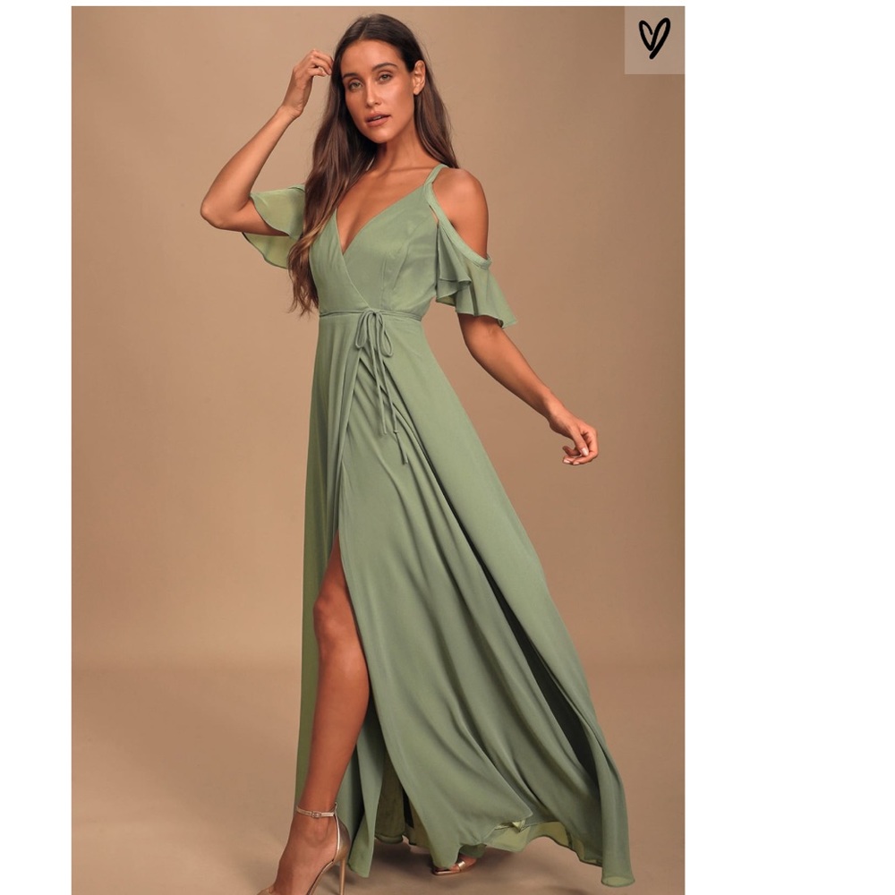 SOLD OUT LULU’s Cold-Shoulder Wrap Maxi Dress PLUS
